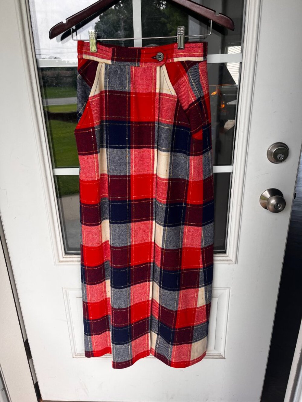 Vintage Pendleton Wool Plaid Maxi Wrap Front Skirt - Size 10 - Picture 3 of 9